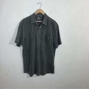 Nicoby Short Sleeve Gray Linen Blend Button Up Shirt Men's Size XL